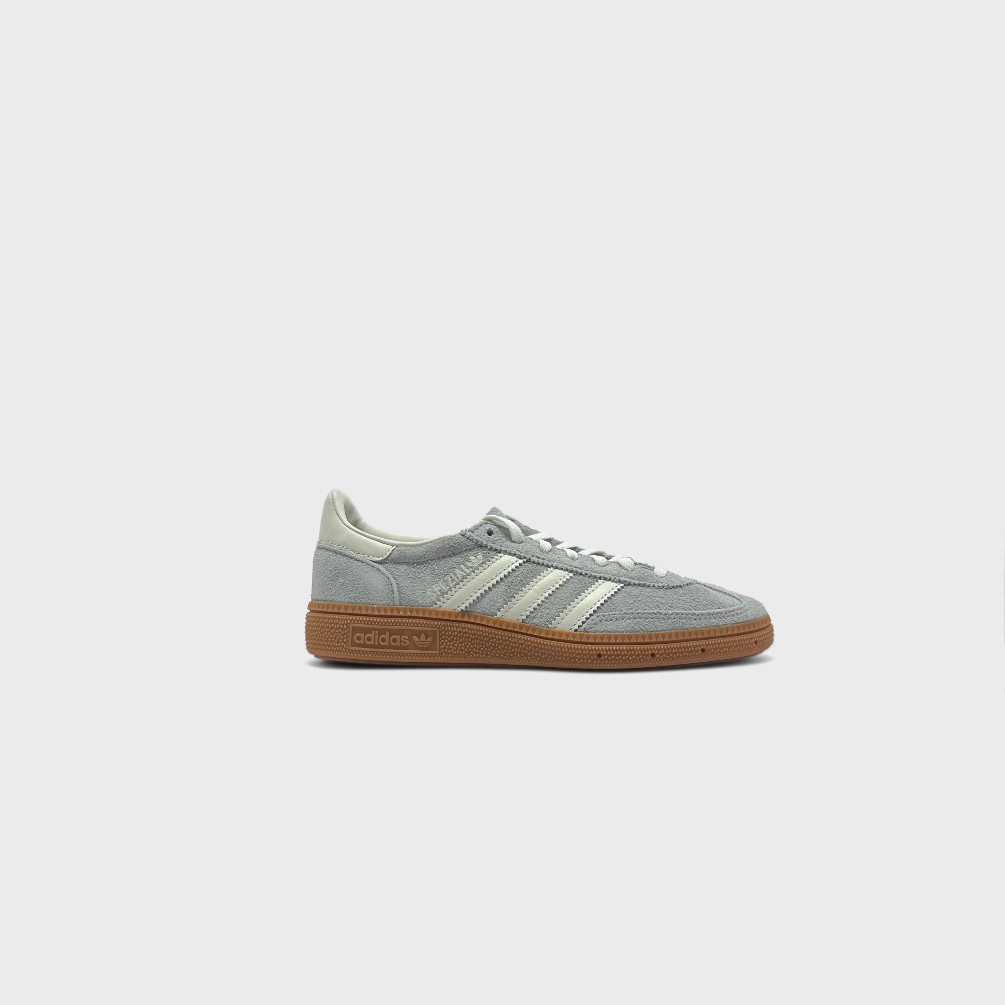 Adidas Handball Spezial Grey White Sneaker grau weiß Außenseite Seitenansicht
