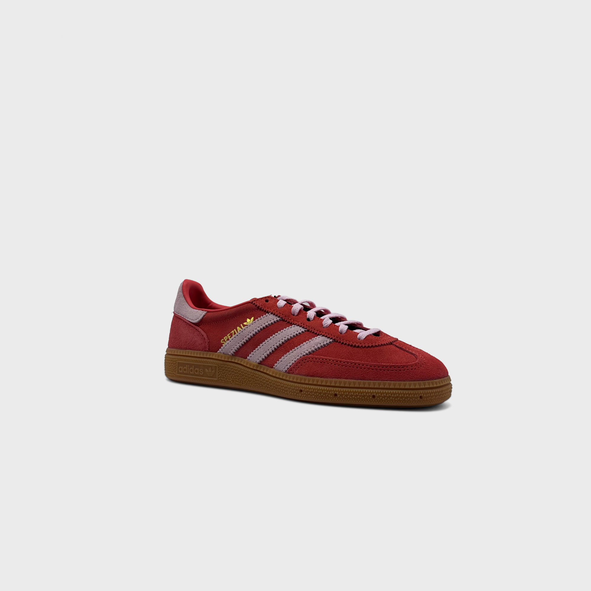 Adidas Handball Spezial Red Pink Sneaker rot rosa schräg von vorne
