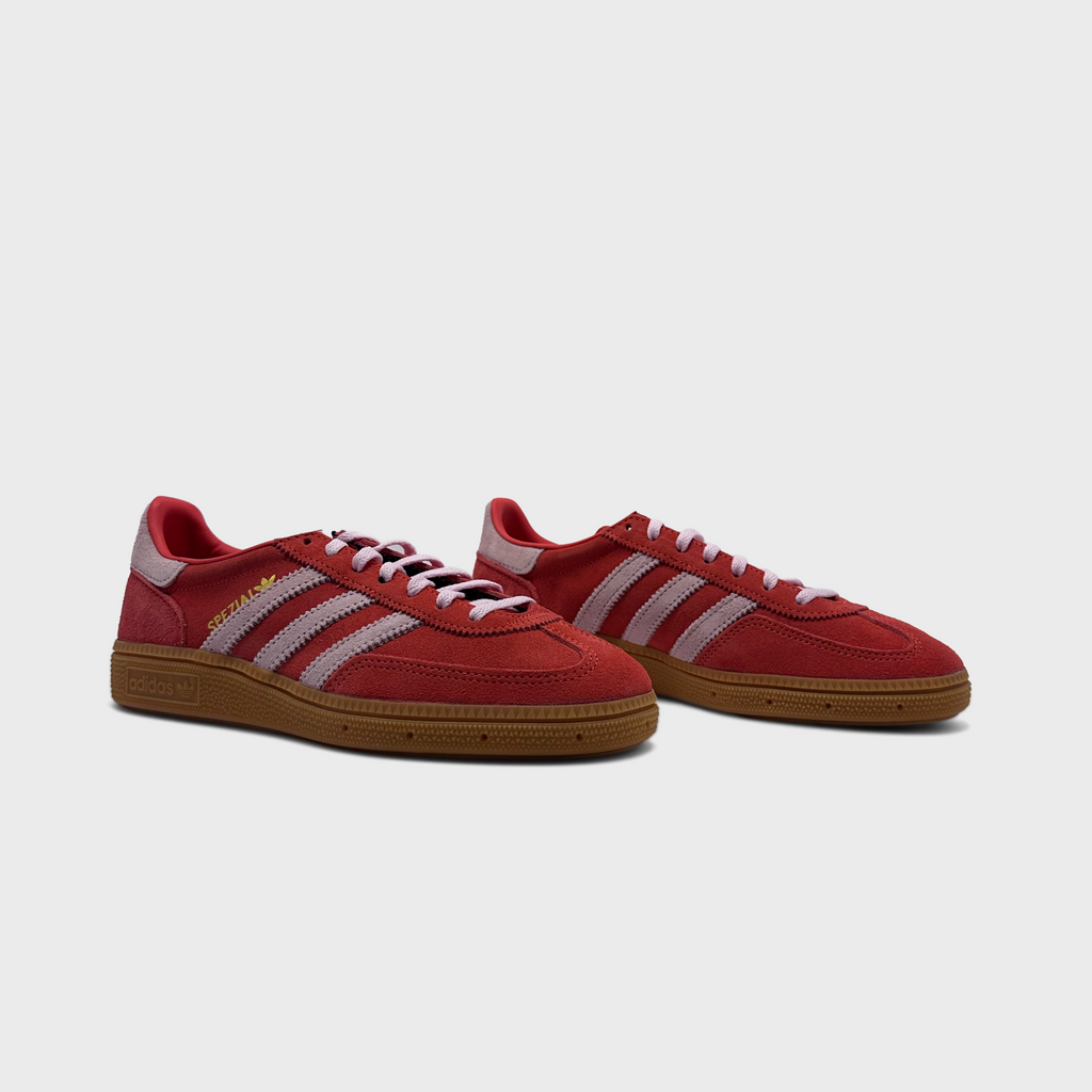 Adidas Handball Spezial Red Pink Sneaker rot rosa Paar schräg von vorne
