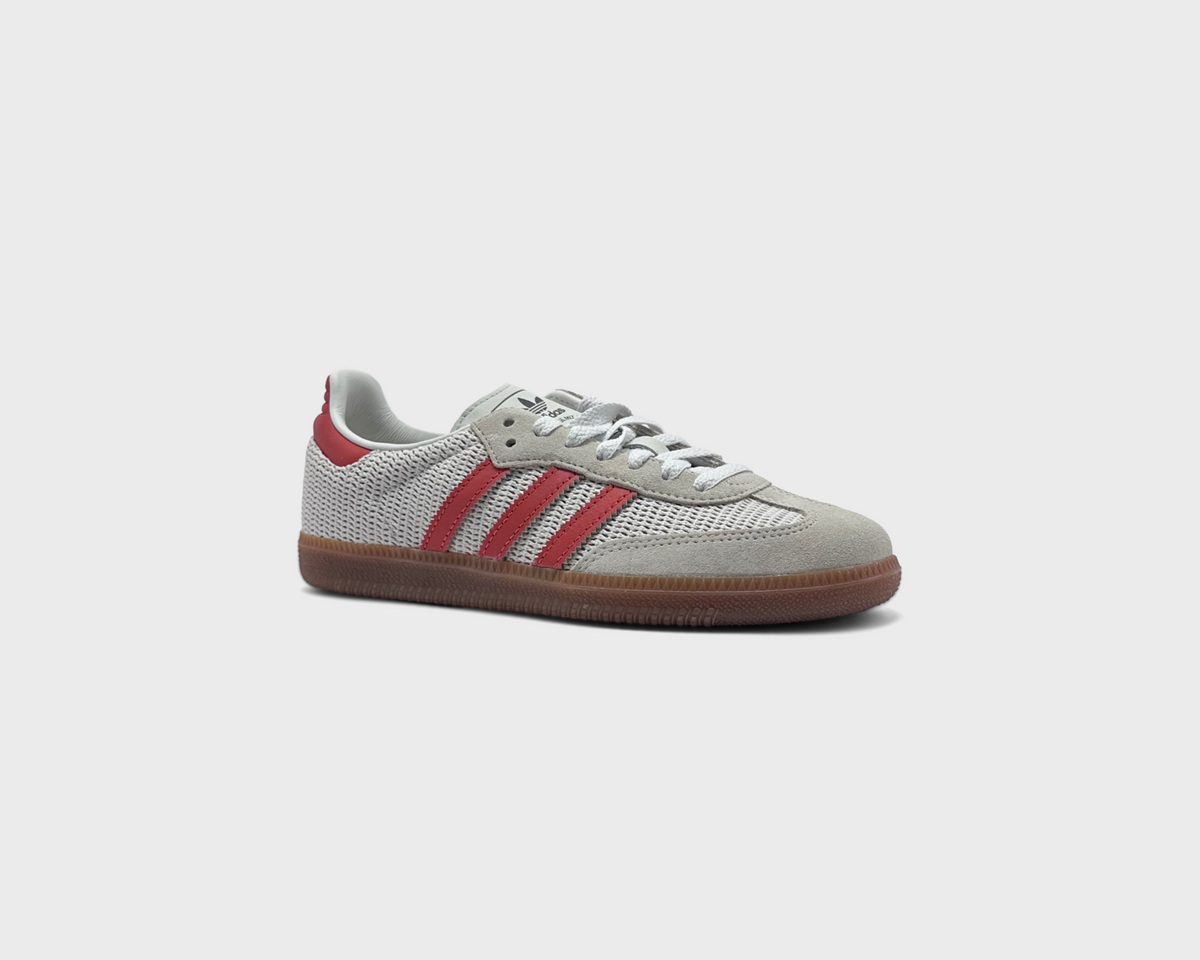 adidas Samba OG White Red Sneaker weiß rot schräg von vorne