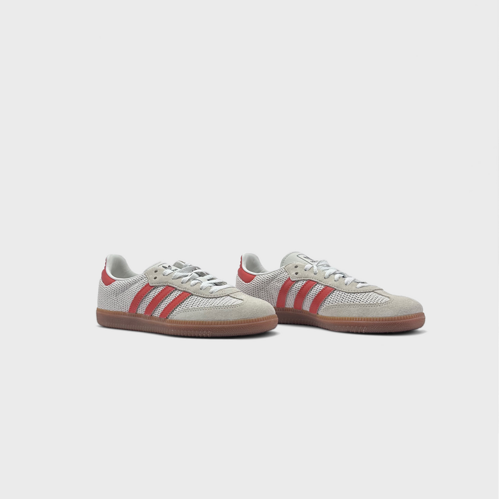 Adidas Samba OG White Red Sneaker weiß rot Paar schräg von vorne
