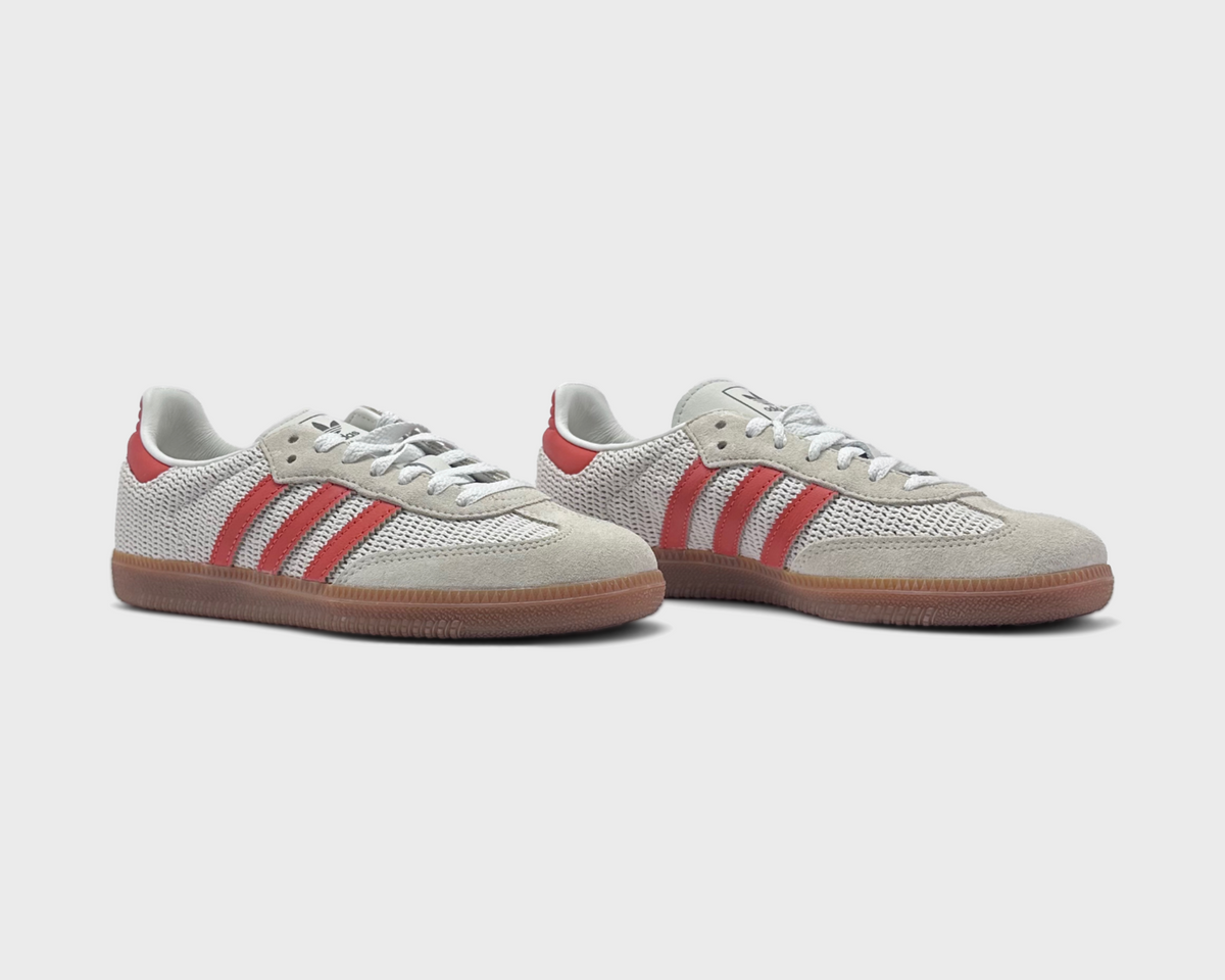 adidas Samba OG White Red Sneaker weiß rot Paar schräg von vorne