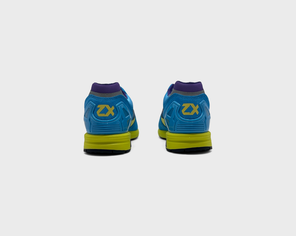 adidas ZX 8000 Blue Glow Unity Purple Sneaker blau lila gelb Paar Rückansicht