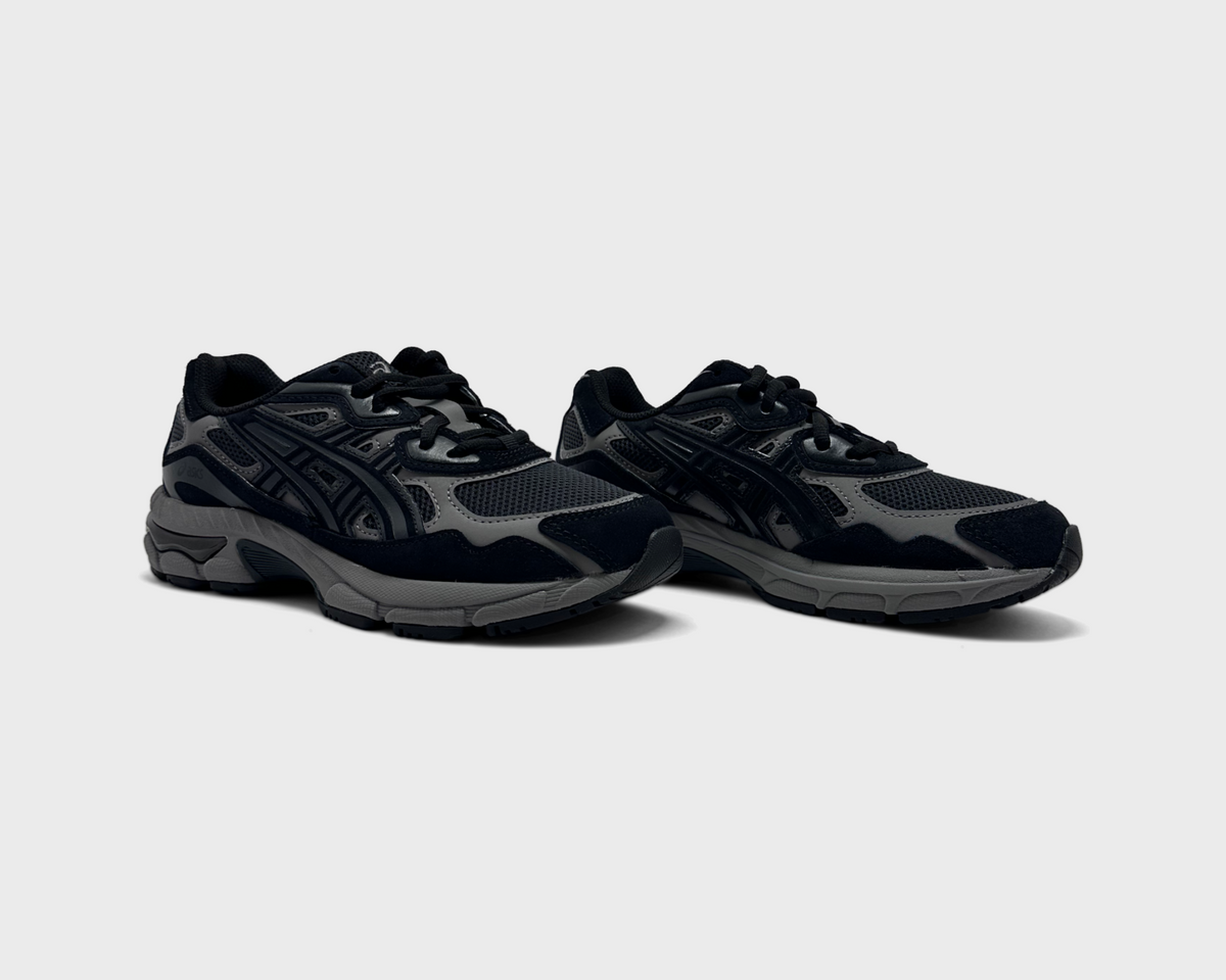 Asics Gel-NYC Graphite Grey Black Kids Sneaker grau schwarz Paar schräg von vorne