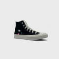 Converse Chuck Taylor All Star Hi Black Floral Sneaker schwarz floral schräg von vorne
