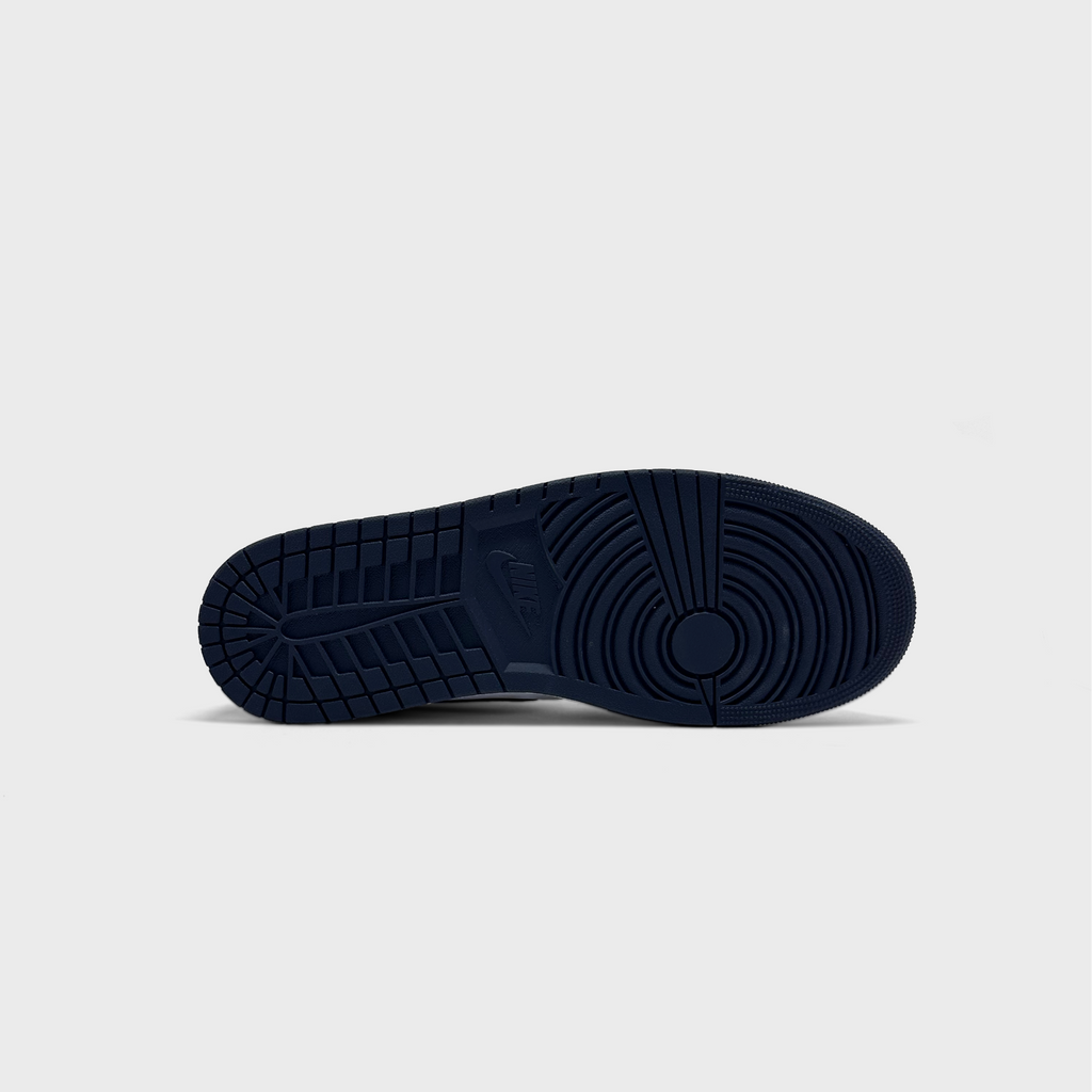 Jordan 1 Mid Obsidian Sneaker blau weiß Sohle Unterseite
