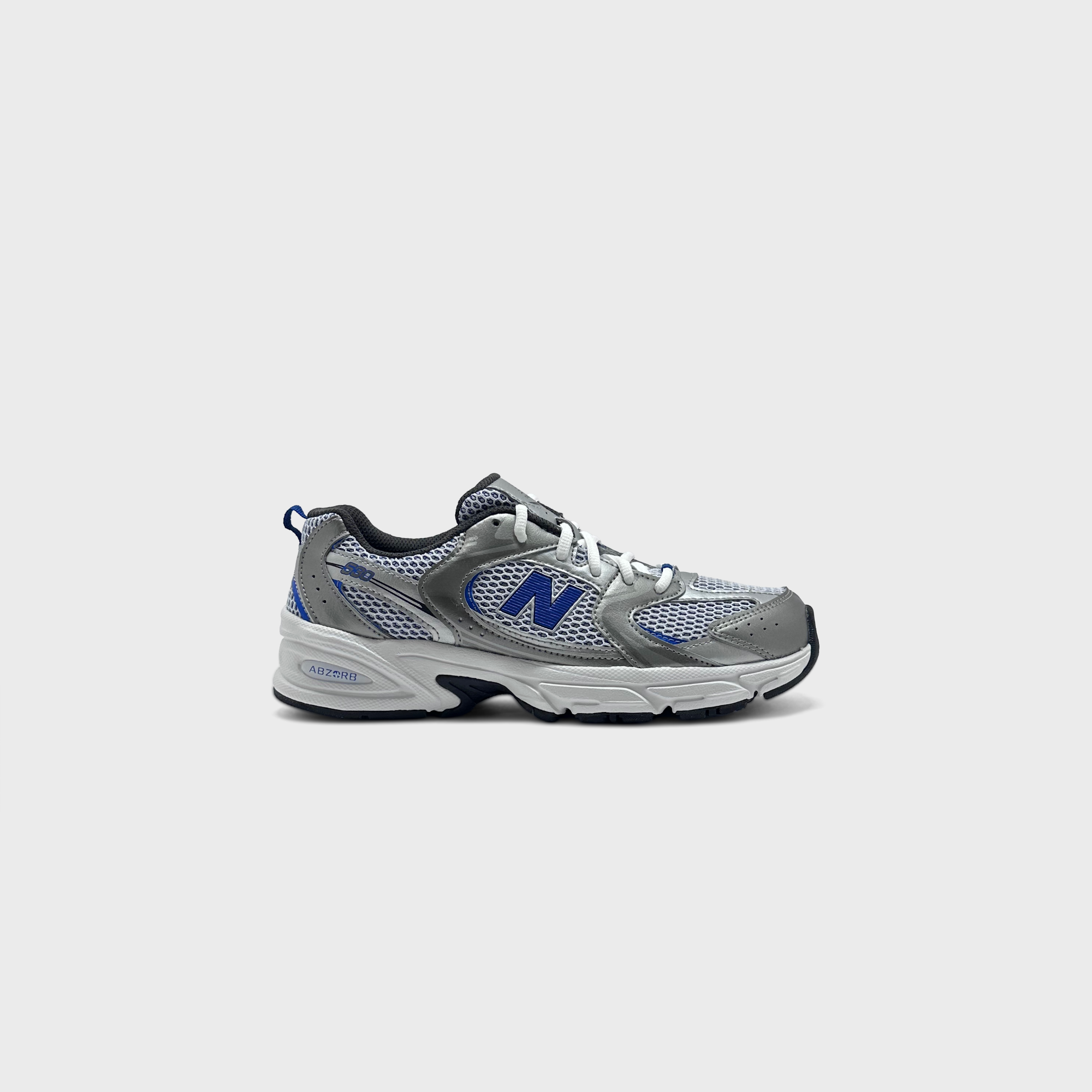 New Balance 530 Silver Blue Sneaker silber blau Außenseite Seitenansicht
