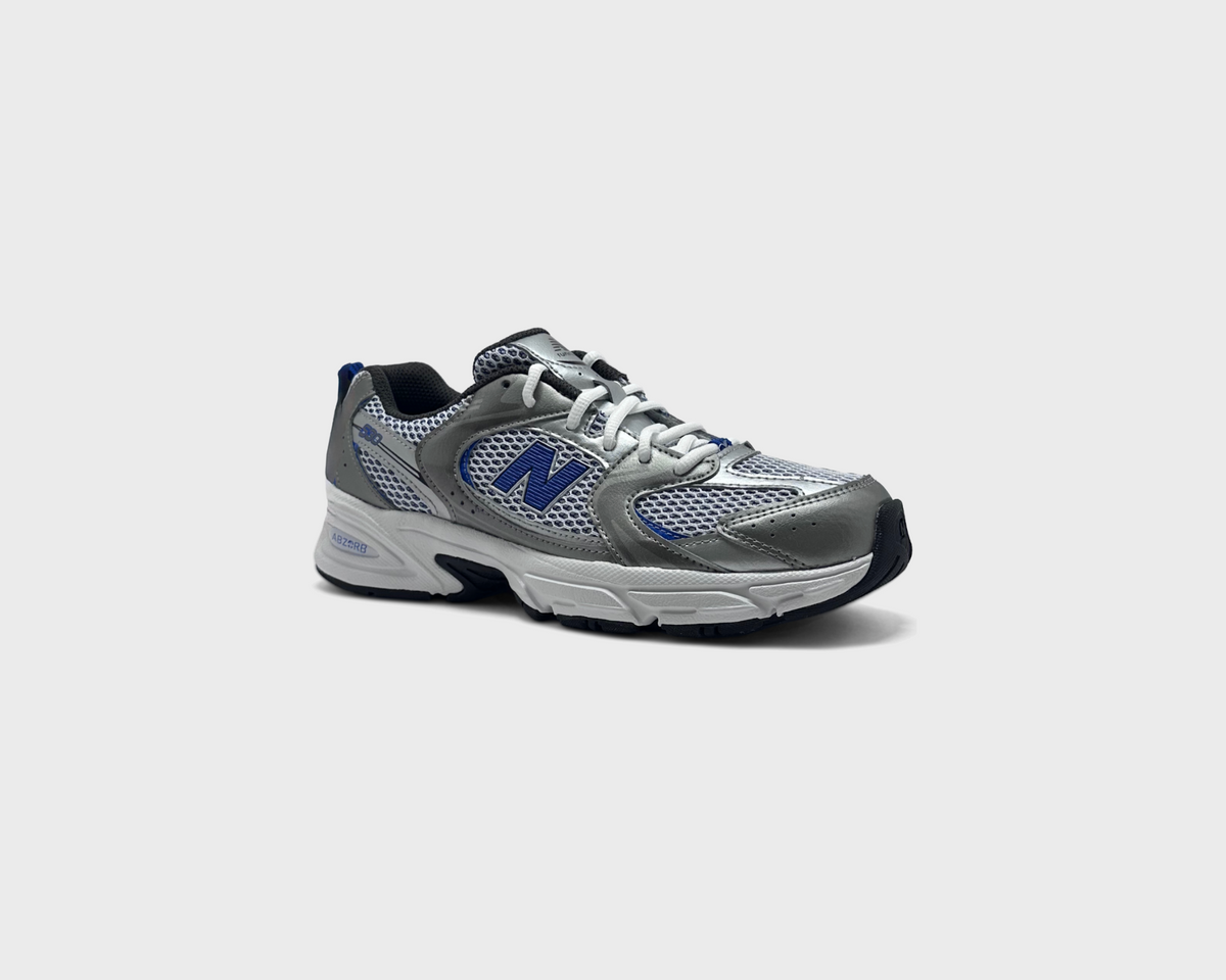 New Balance 530 Silver Blue Kids Sneaker silber blau schräg von vorne