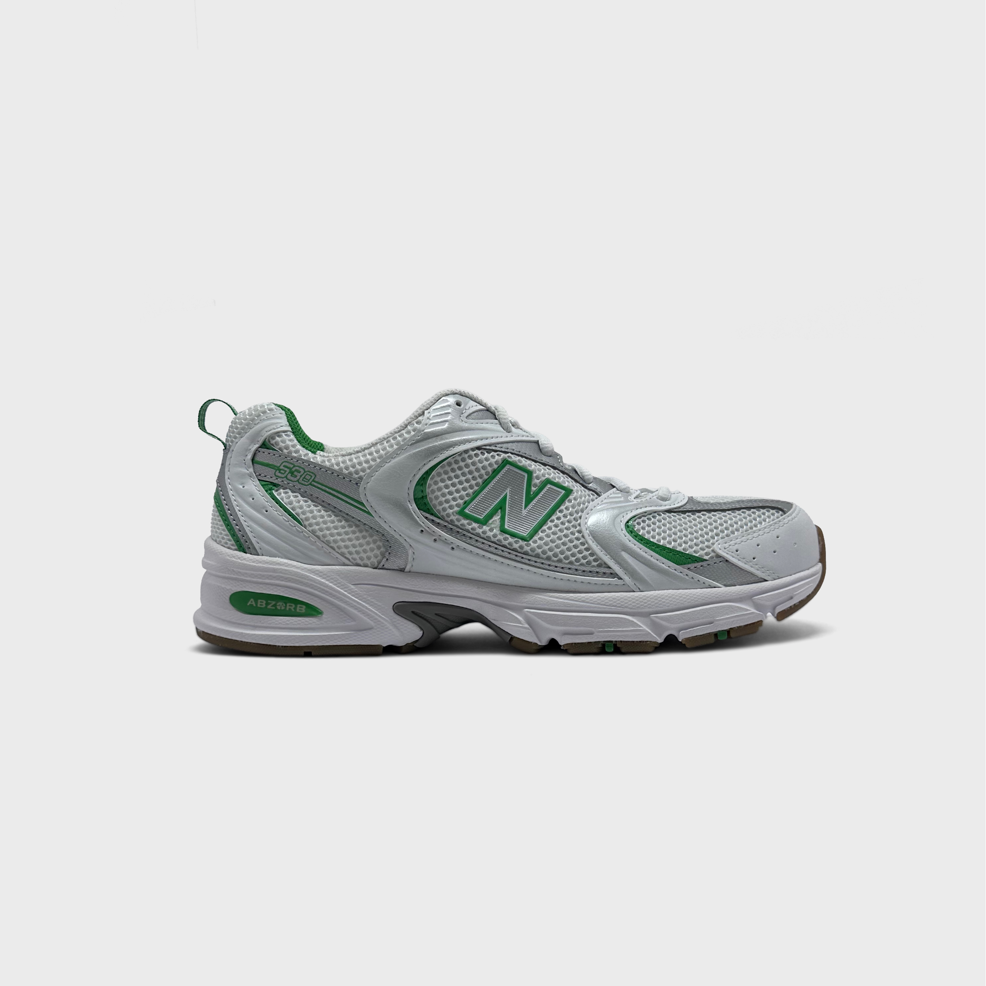 New Balance 530 Silver Green Sneaker silber grün Außenseite Seitenansicht
