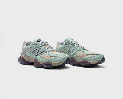 New Balance 9060 Green Brown Sneaker grün braun Paar schräg von vorne
