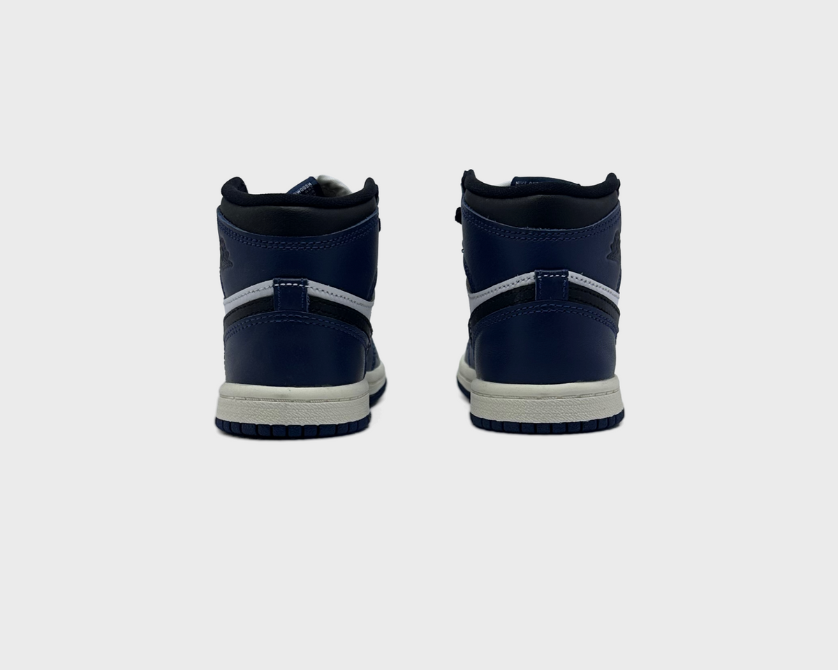Nike Air Jordan 1 Retro High OG Midnight Navy Kids Sneaker dunkelblau weiß Paar Rückansicht