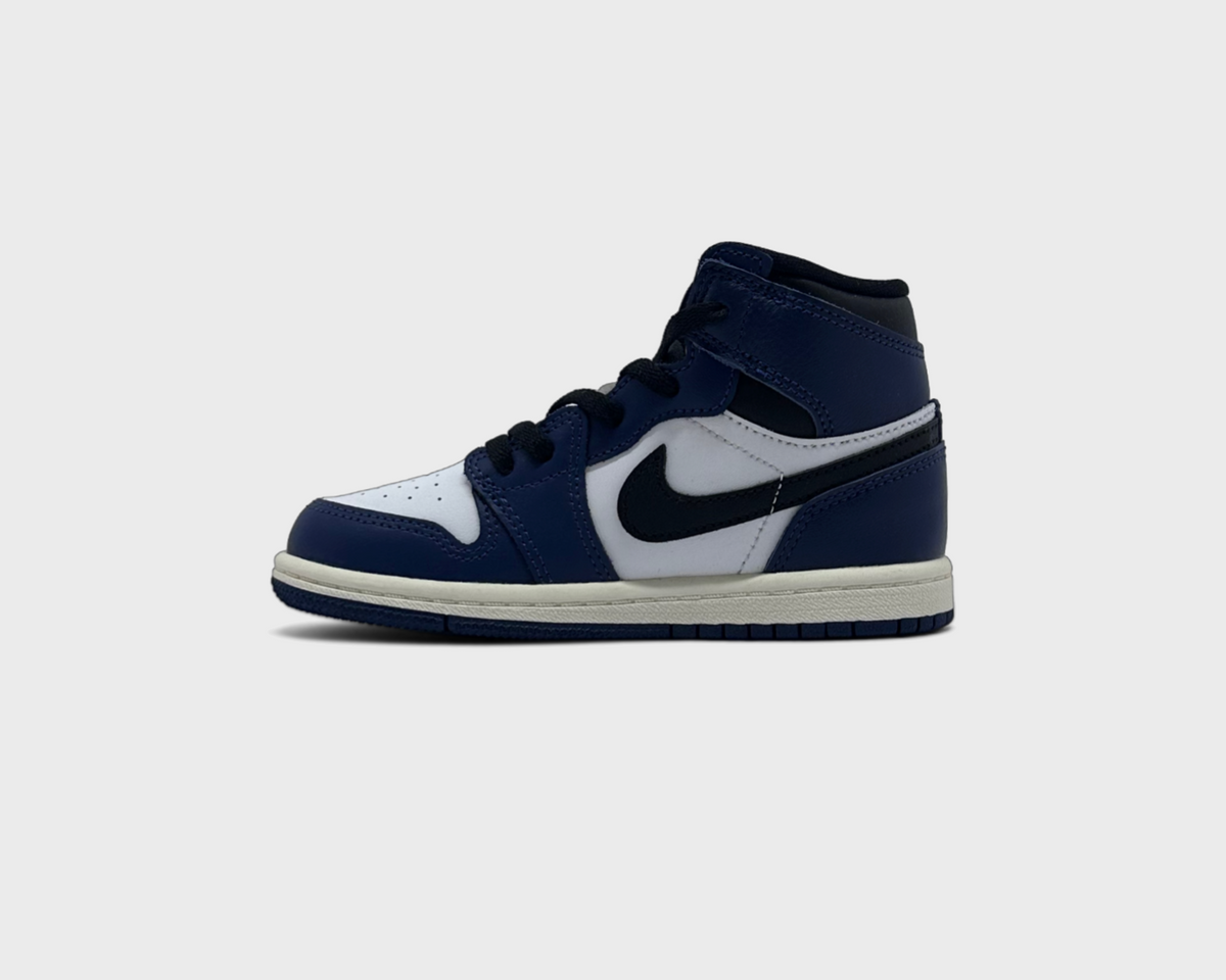 Nike Air Jordan 1 Retro High OG Midnight Navy Kids Sneaker dunkelblau weiß Innenseite Seitenansicht