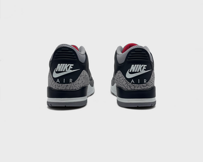 Nike Air Jordan 3 Retro Black Cement Sneaker schwarz grau Paar schräg von vorne
