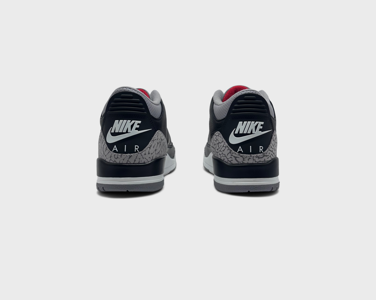 Nike Air Jordan 3 Retro Black Cement Sneaker schwarz grau Paar Rückansicht