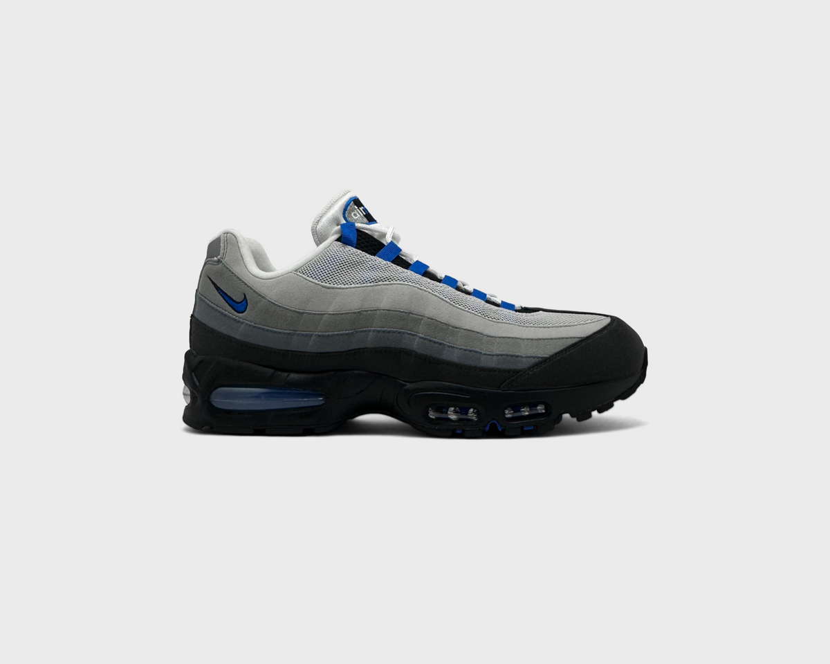 Nike Air Max 95 Blue Spark Sneaker schwarz grau blau Außenseite Seitenansicht