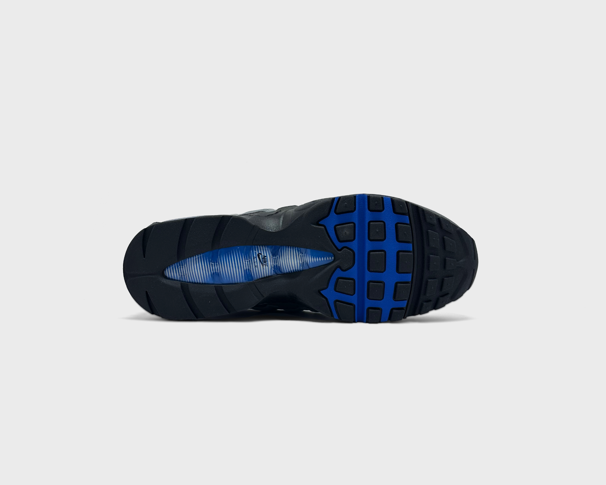 Nike Air Max 95 Blue Spark Sneaker schwarz grau blau Sohle Unterseite
