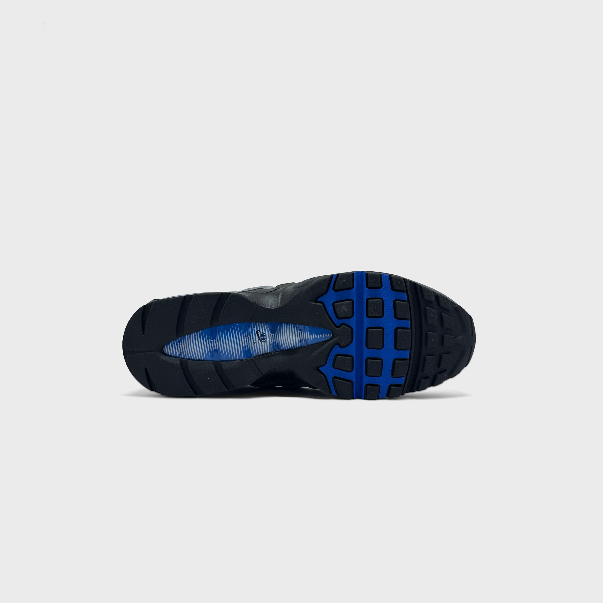 Nike Air Max 95 Blue Spark Sneaker schwarz grau blau Sohle Unterseite
