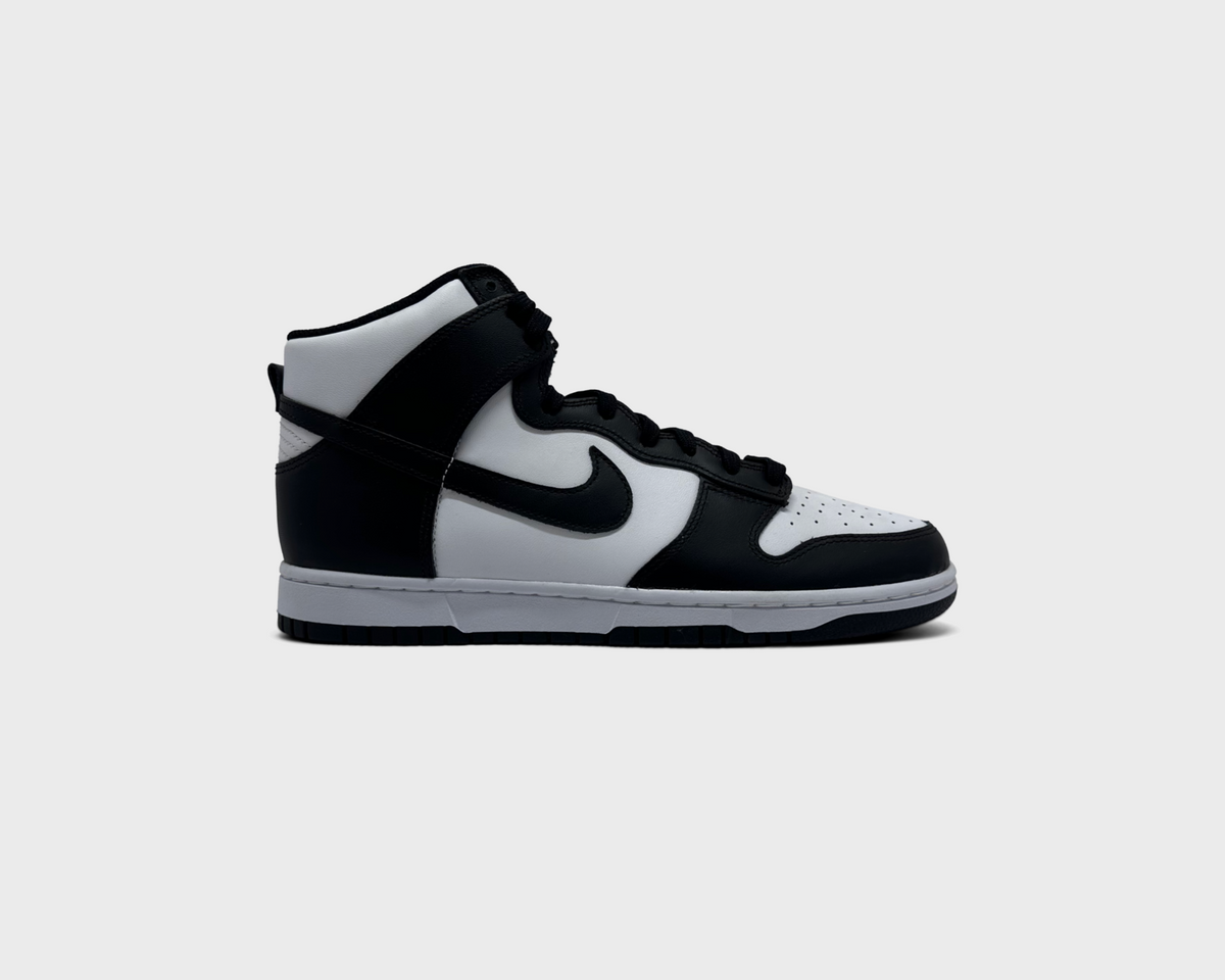 Nike Dunk High Panda Sneaker schwarz weiß Außenseite Seitenansicht