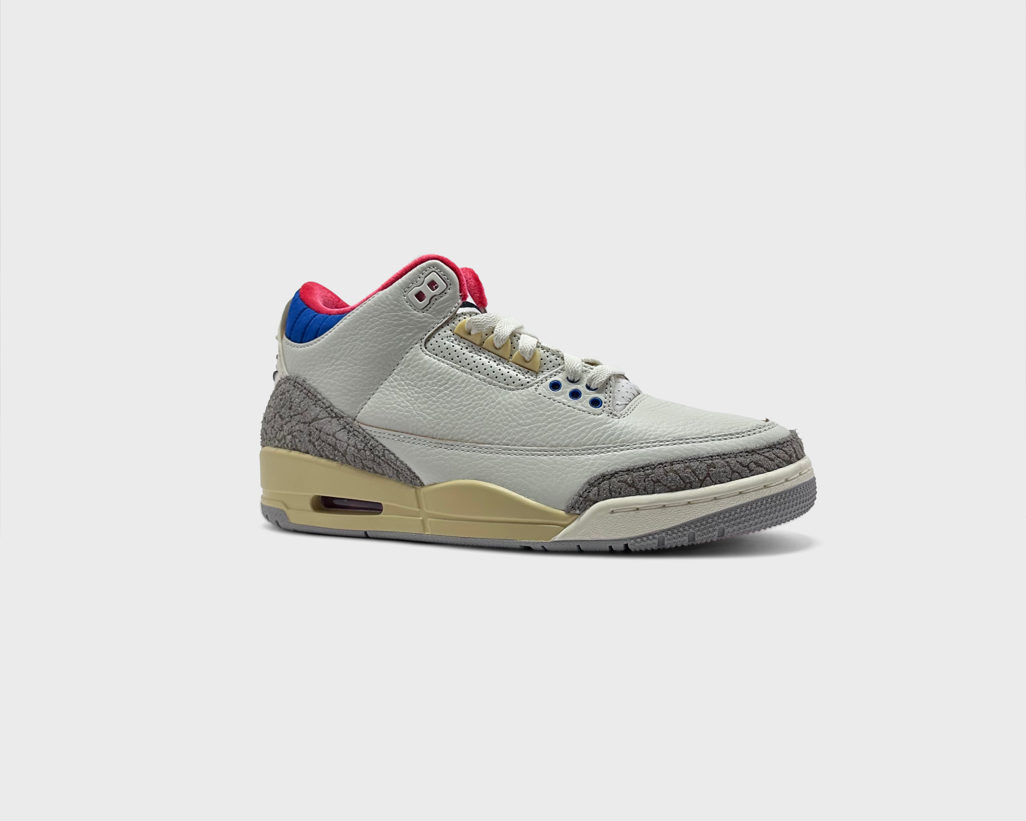 Nike Jordan 3 Retro Soul 2.0 White Grey Sneaker weiß grau schräg von vorne
