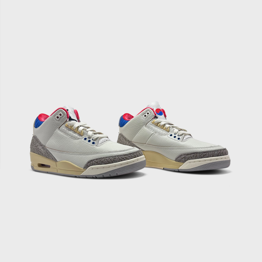 Nike Jordan 3 Retro Soul 2.0 White Grey Sneaker weiß grau Paar schräg von vorne

