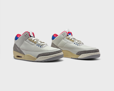 Nike Jordan 3 Retro Soul 2.0 White Grey Sneaker weiß grau Paar schräg von vorne
