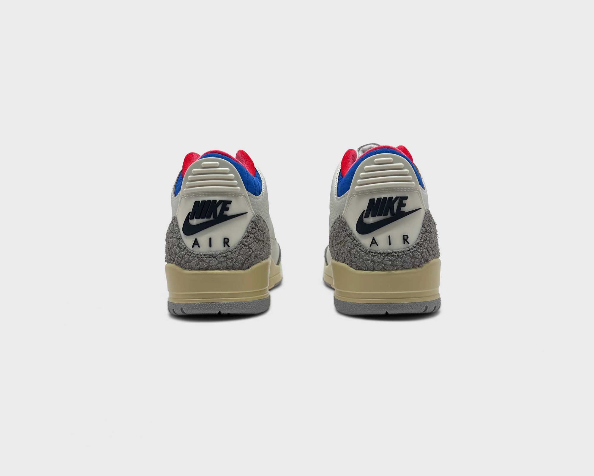 Nike Jordan 3 Retro Soul 2.0 White Grey Sneaker weiß grau Sneaker Paar Rückansicht
