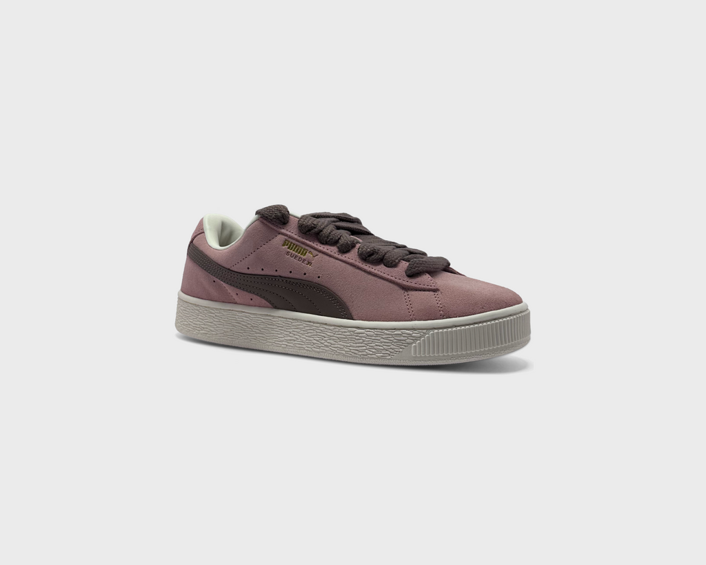 Puma Suede Pink Brown Sneaker pink braun schräg von vorne