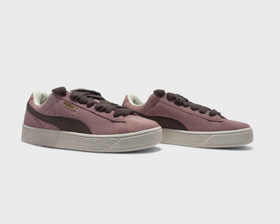 Puma Suede Pink Brown Sneaker pink braun Paar schräg von vorne