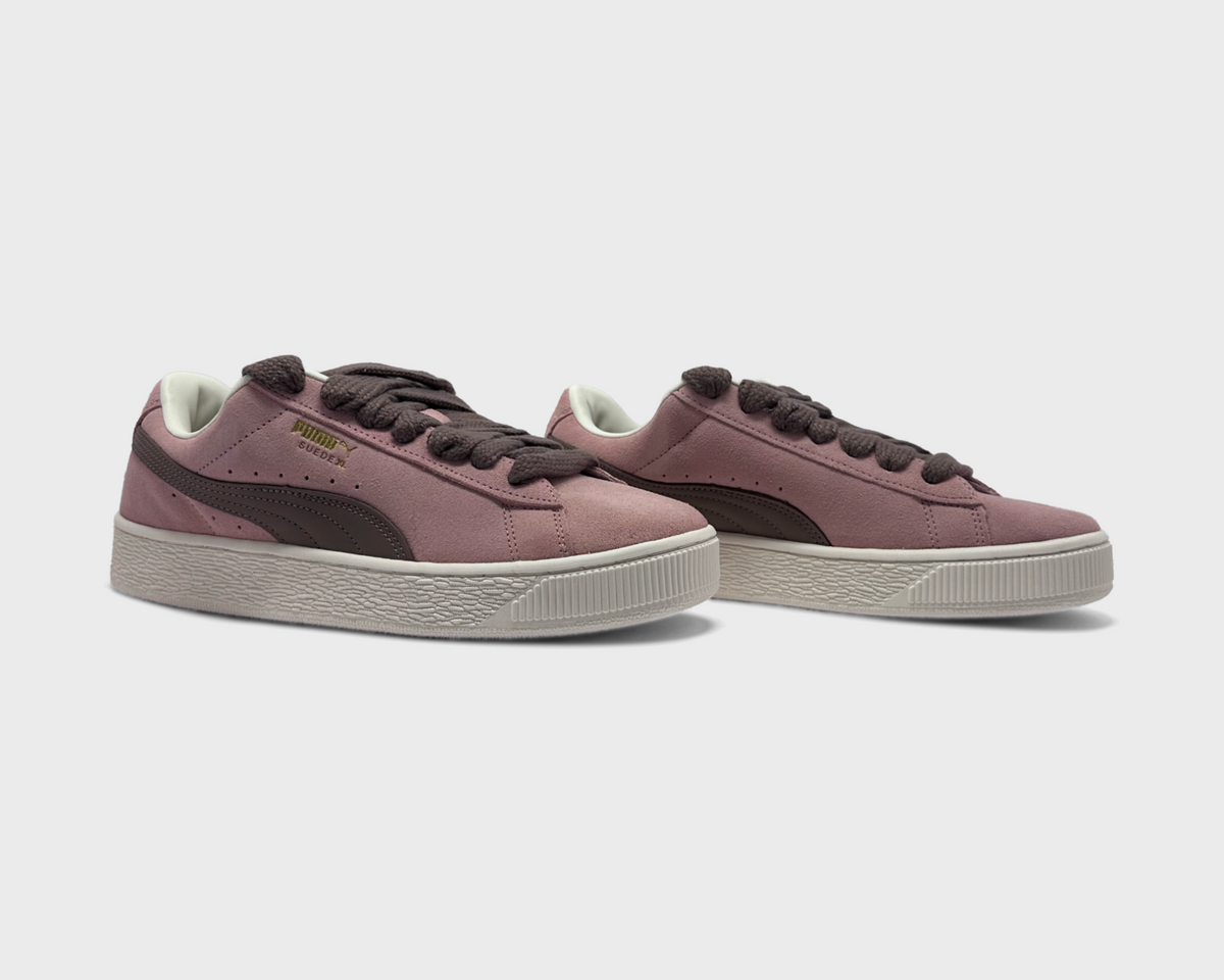 Puma Suede Pink Brown Sneaker pink braun Paar schräg von vorne