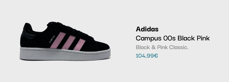 Adidas Campus 00s Black Pink Sneaker bei sneekrs in Schwarz und Pink