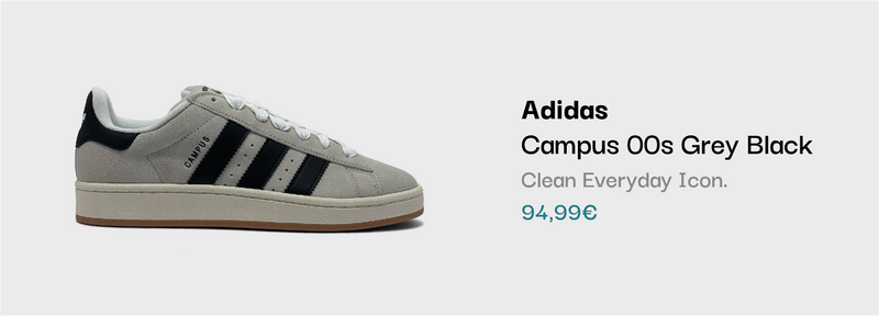 Adidas Campus 00s Grey Black Sneaker bei sneekrs in Grau und Schwarz