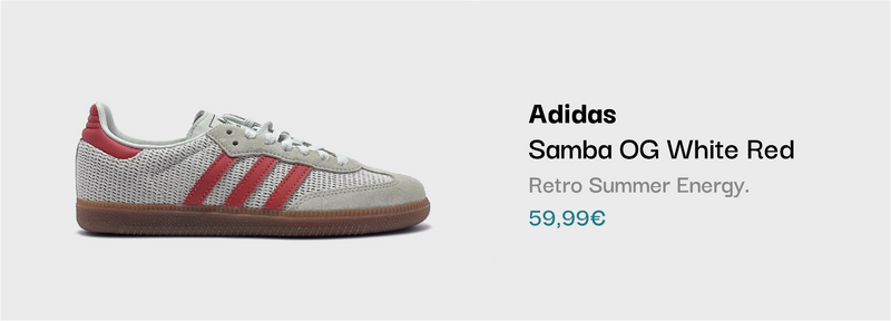Adidas Samba OG White Red Sneaker bei sneekrs in Weiß und Rot