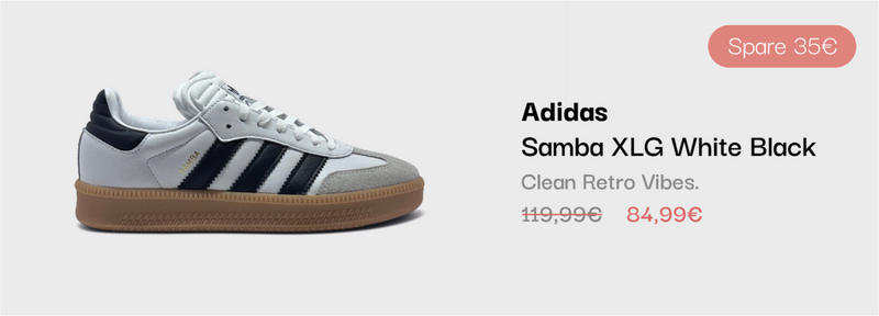 Adidas Samba XLG White Black Sneaker in der sneekrs Sale-Produktkachel