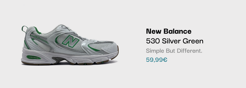 New Balance 530 Silver Green Sneaker bei sneekrs in Silber und Grün