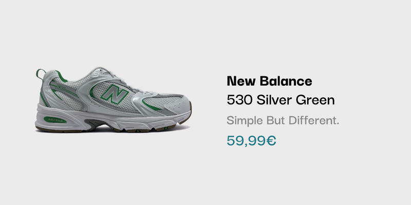 New Balance 530 Silver Green Sneaker bei sneekrs in Silber und Grün