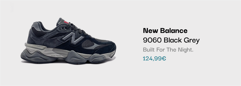 New Balance 9060 Black Grey Sneaker bei sneekrs in Schwarz und Grau