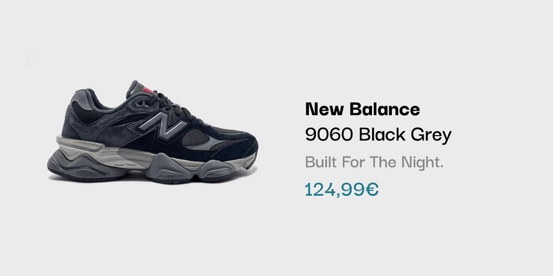 New Balance 9060 Black Grey Sneaker bei sneekrs in Schwarz und Grau
