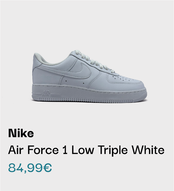 Nike Air Force 1 Low Triple White Sneaker bei sneekrs in komplett Weiß