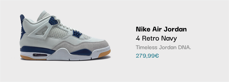 Nike Air Jordan 4 Retro Navy Sneaker bei sneekrs in Weiß und Navy