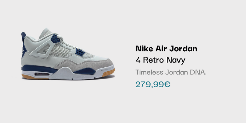 Nike Air Jordan 4 Retro Navy Sneaker bei sneekrs in Weiß und Navy