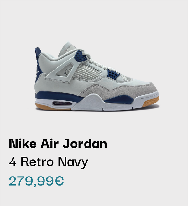 Nike Air Jordan 4 Retro Navy Sneaker bei sneekrs in Weiß und Navy