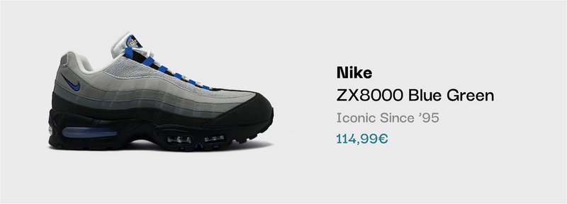 Nike Air Max 95 Blue Spark Sneaker bei sneekrs in Grau, Schwarz und Blau