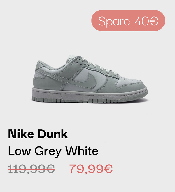 Nike Dunk Low Grey White Sneaker im sneekrs Sale mit reduziertem Preis
