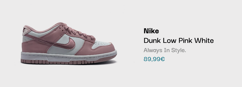Nike Dunk Low Pink White Sneaker bei sneekrs in Pink und Weiß