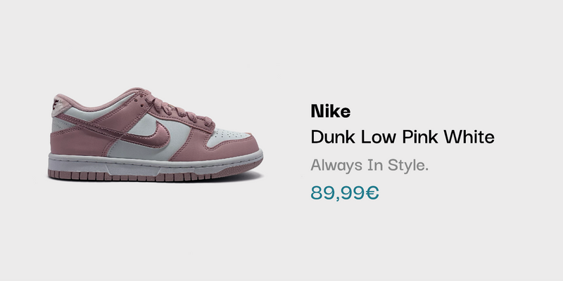 Nike Dunk Low Pink White Sneaker bei sneekrs in Pink und Weiß