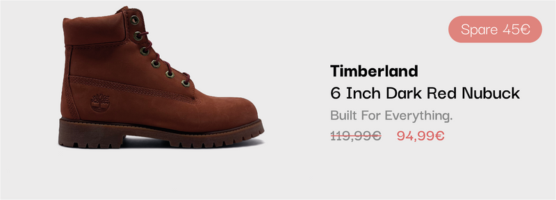 Timberland 6 Inch Dark Red Nubuck Boot im sneekrs Sale mit reduziertem Preis