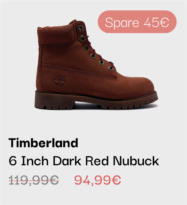 Timberland 6 Inch Dark Red Nubuck Boot im sneekrs Sale mit reduziertem Preis