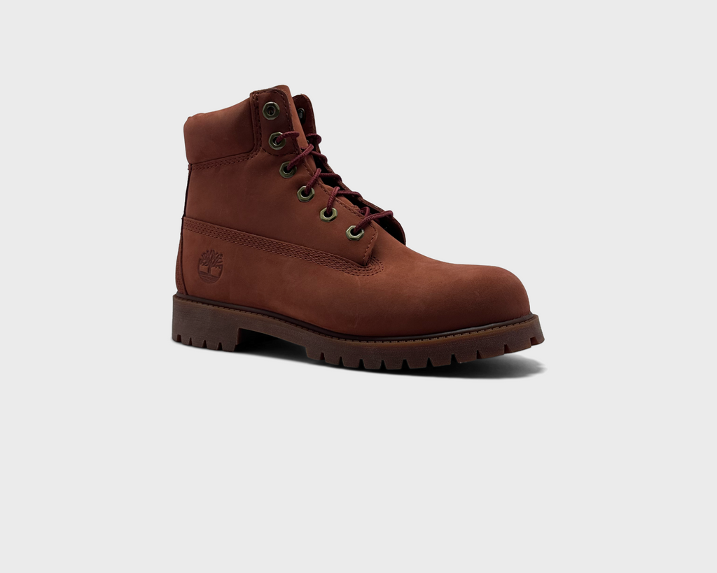 Timberland 6 Inch Dark Red Nubuck Kids Boot dunkelrot schräg von vorne