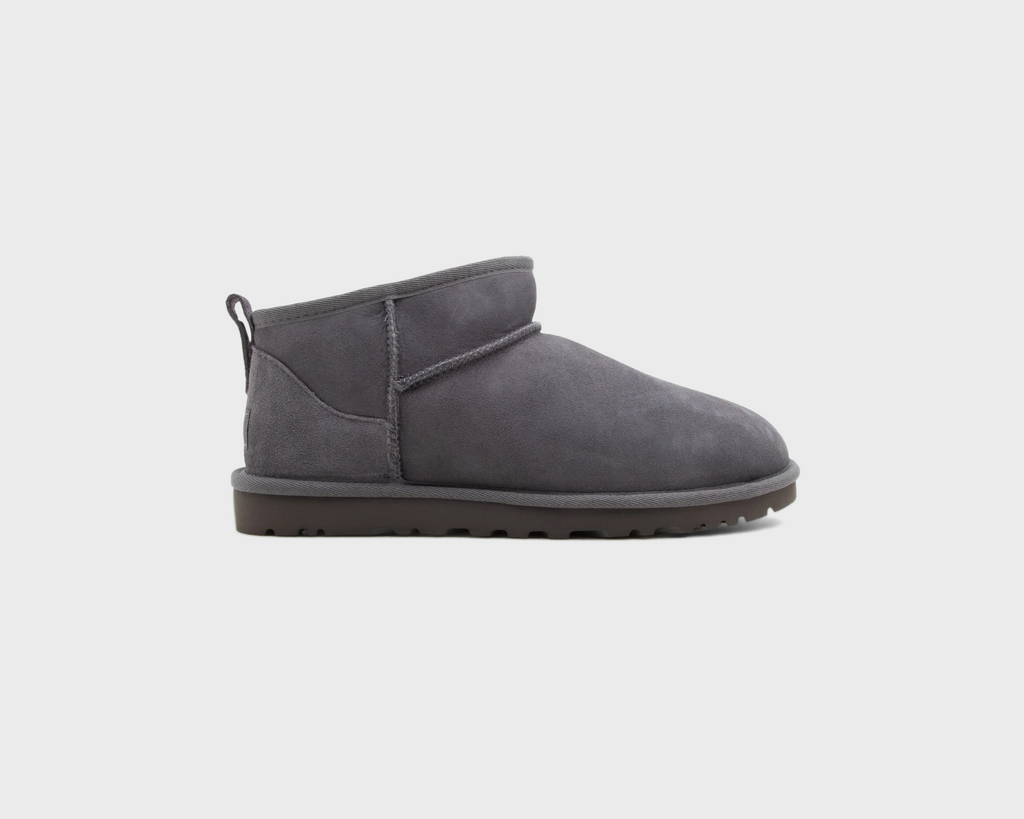 UGG Classic Ultra Mini Dark Grey Boot dunkelgrau Außenseite Seitenansicht