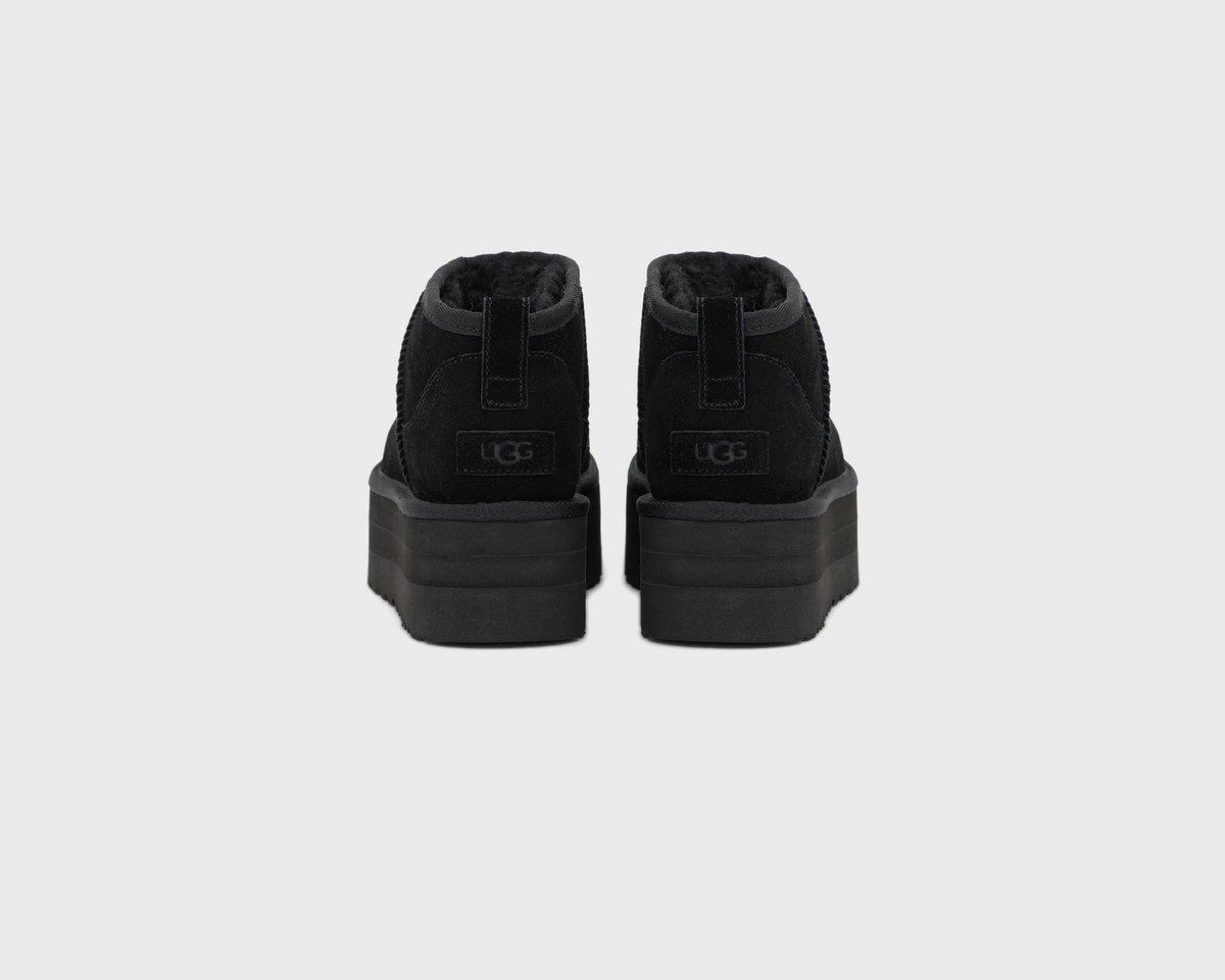 UGG Classic Ultra Mini Platform Black Boots schwarz Paar Rückansicht